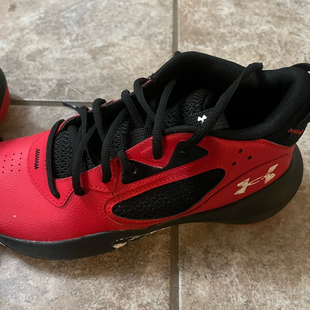 Under Armour Kids Red and Black Athletic Sneakers